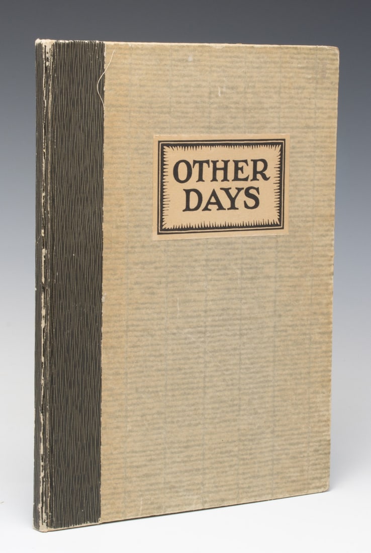 RARE HERSCHEL LOGAN 'OTHER DAYS' 12 WOODCUTS, 1928: Herschel C Logan (1901-1987) Other Days in Pictures and Verse 1928 The rare volume containing 12 woodblock prints by Herschel Logan (plus a small woodblock on the last page for a total of 13 prints),