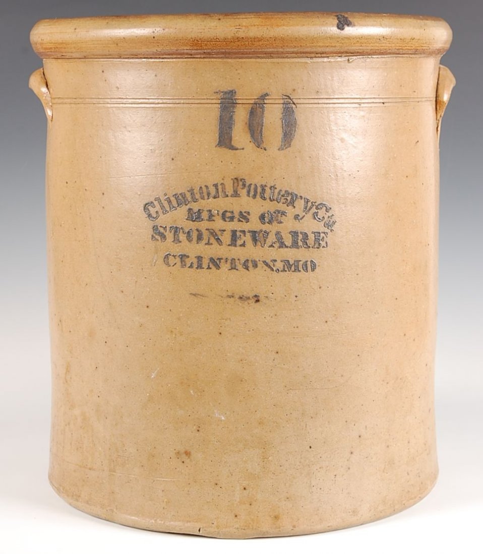 CLINTON MISSOURI BLUE STENCILED STONEWARE CROCK Sep 07, 2013 Soulis