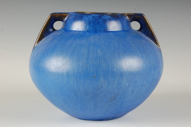 FULPER ART POTTERY TWO HANDLED URN: With vertical ink mark, measures 6 x 9 inches.