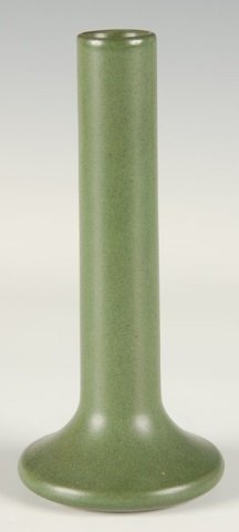MARBLEHEAD GREEN MATTE ART POTTERY VASE: Measures 6 inches high, impressed markings under the base.