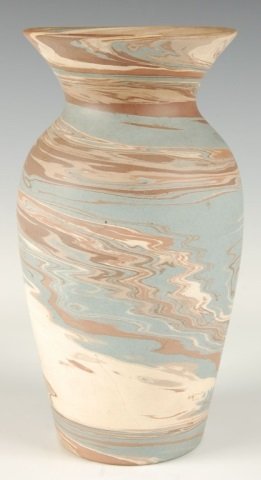 NILOAK 9.5" MISSION WARE ART POTTERY VASE: With impressed marking, measures approximately 9.5 x 4.75 inches.