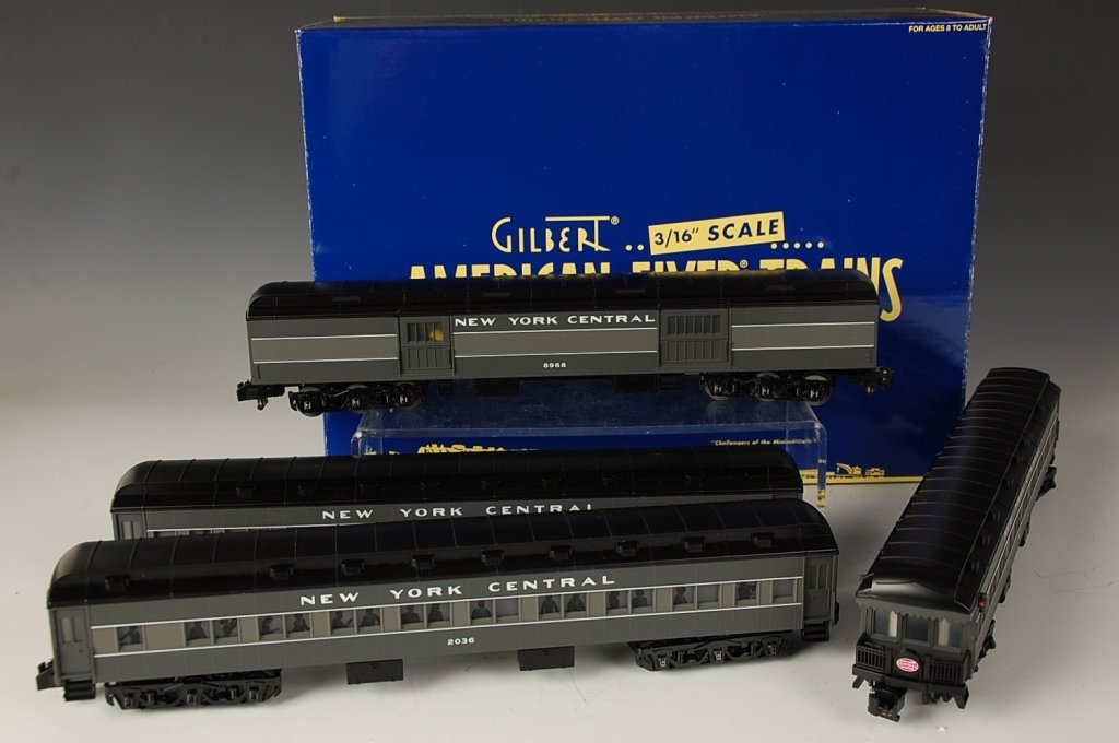 AMERICAN FLYER HEAVYWEIGHT 4-PACK 48990 NEW IN BOX: S gauge. New in box, includes combo 2724, coach 2036, diner 599, observation 30.
