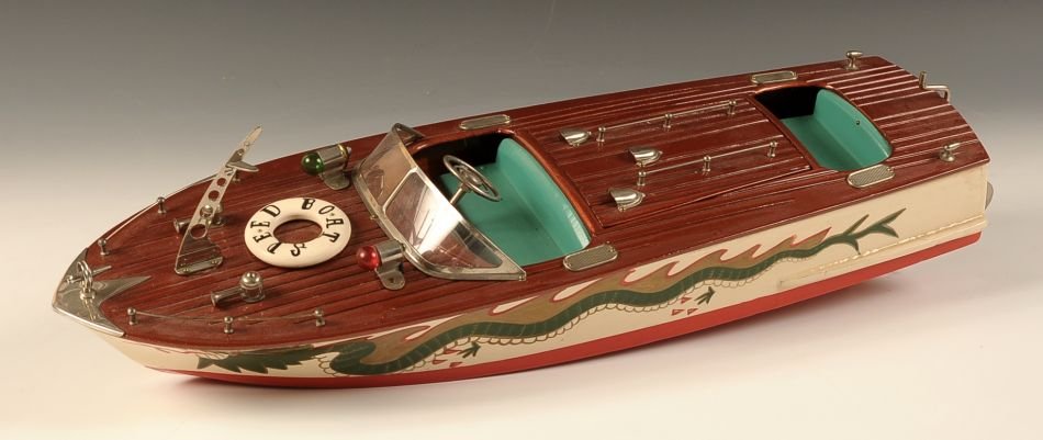 VINTAGE DRAGON SPEED BOAT: Measures approximately 5 x 20 x 5.5 inches.