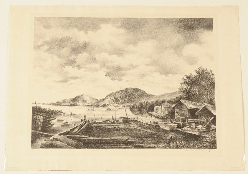 IRA MOSKOWITZ (1912-2001) PENCIL SIGNED LITHOGRAPH: Signed lower right, measures 9-1/8 x 12-1/4 inch image field, 11-1/2 x 15-3/4 inch sheet size, unframed.