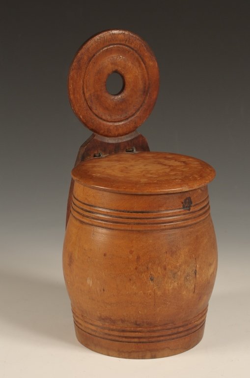 19TH C. WALL HANGING SALT BOX: New England.