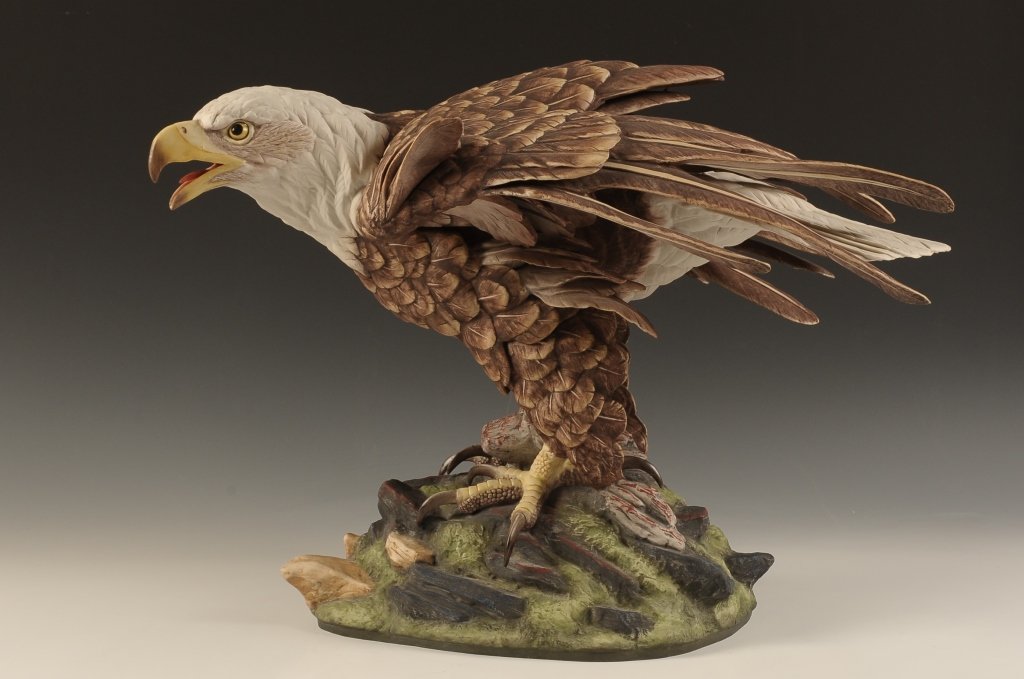 16 X 20 BOEHM PORCELAIN BALD EAGLE "EAGLE OF FREEDOM: Number 110 of the limited edition from 1976. Measures 16 x 20 inches. Good condition, without damage, no chips, cracks or repairs.