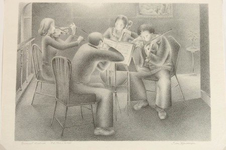 IVAN MESSENGER PENCIL SIGNED LITHOGRAPH 'MOMENT: Ivan Messenger (1895-1983). Titled 'Moment Musical' lower left, 'Edition Limited' next to it, signed lower right. 9.5 x 13.25 inch image field, 11.25 x 15.25 inch sheet.