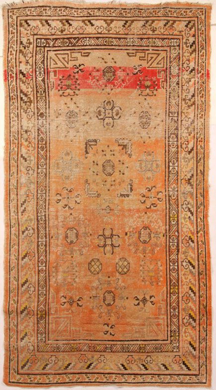 ANTIQUE TURKISH RUG: Rug measures 8 ft. 3 inches x 4 ft. 5 inches.