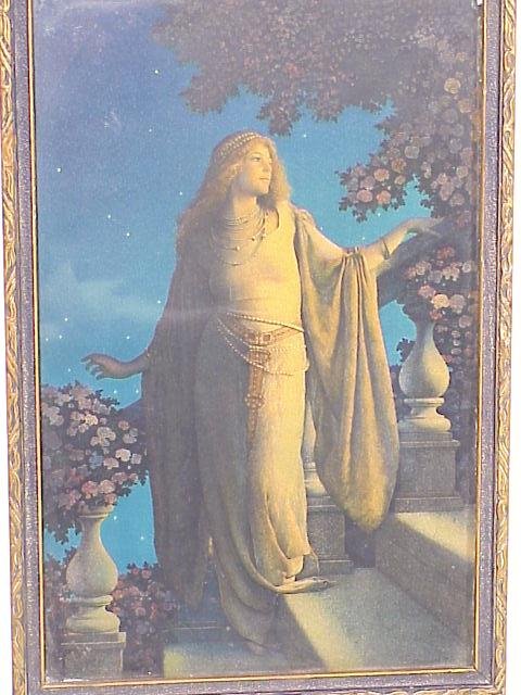 Maxfield Parrish ENCHANTMENT framed Mazd: Maxfield Parrish ENCHANTMENT framed Mazda calendar top 10 X 6.5 inches