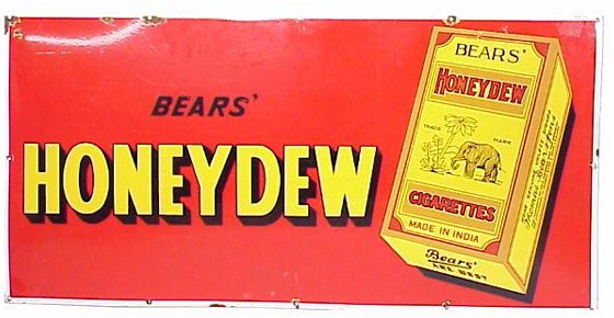 Bears' Honeydew Cigarettes Porcelain Sig