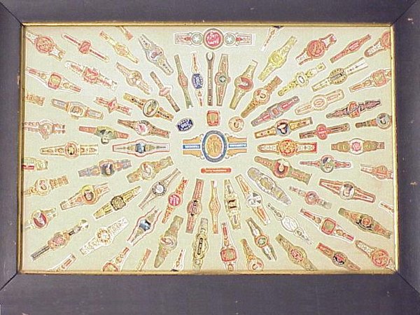 Framed Old Collection Of 80 Cigar Labels