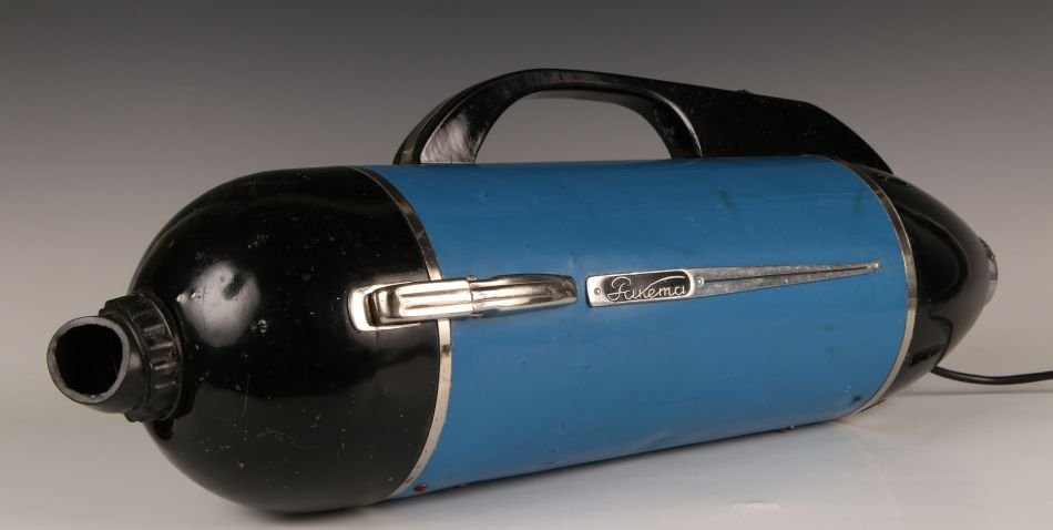 SOVIET SPACE VACUUM CLEANER: Soviet Space Vacuum Cleaner stations Salyut -2. Measures approximately 2 feet long; vacuum cleaner with cord, extensions and accessories with brand name 'The Rocket' and with variation 'The Seagull', 
