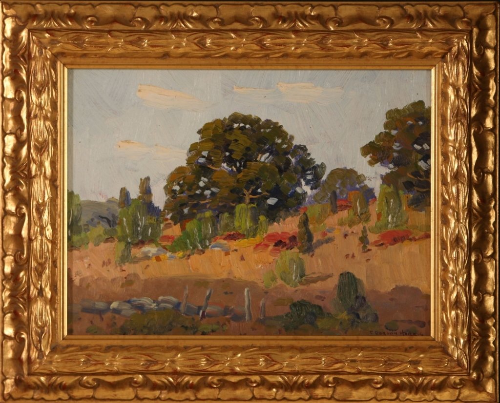 CHARLES GORDON HARRIS (1891-1963) OIL ON BOARD: Signed lower right, board measures 8.5 x 11.5 inches, frame measures 13 x 16 inches.