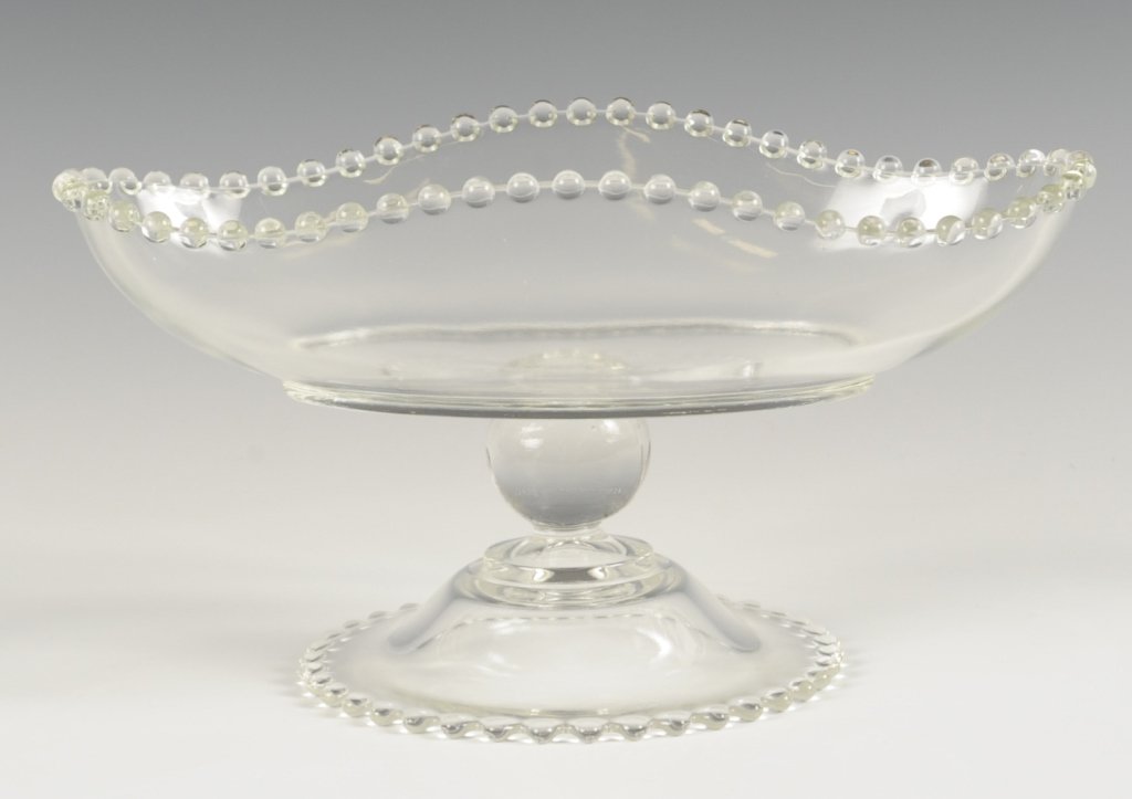 Imperial Glass, Unusual Candlewick and Rare Large Candlewick Clear Compote by