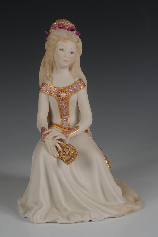 CYBIS PORCELAIN 'RAPUNZEL' FIGURE IN PINK, LIMITED: Limited edition of 1000, signed and numbered #369 on the back, no base, measures 8 inches.