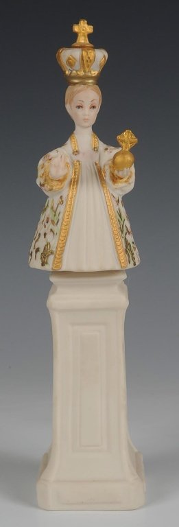 CYBIS PORCELAIN 'INFANT OF PRAGUE' FIGURE, RETIRED: Signed on the base, measures 7.25 inches.