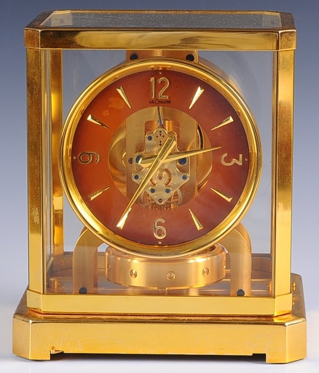 JAEGER LeCOULTRE ATMOS CLOCK: Serial number 54922. Measures 9.25 x 8.25 x 6.5 inches.