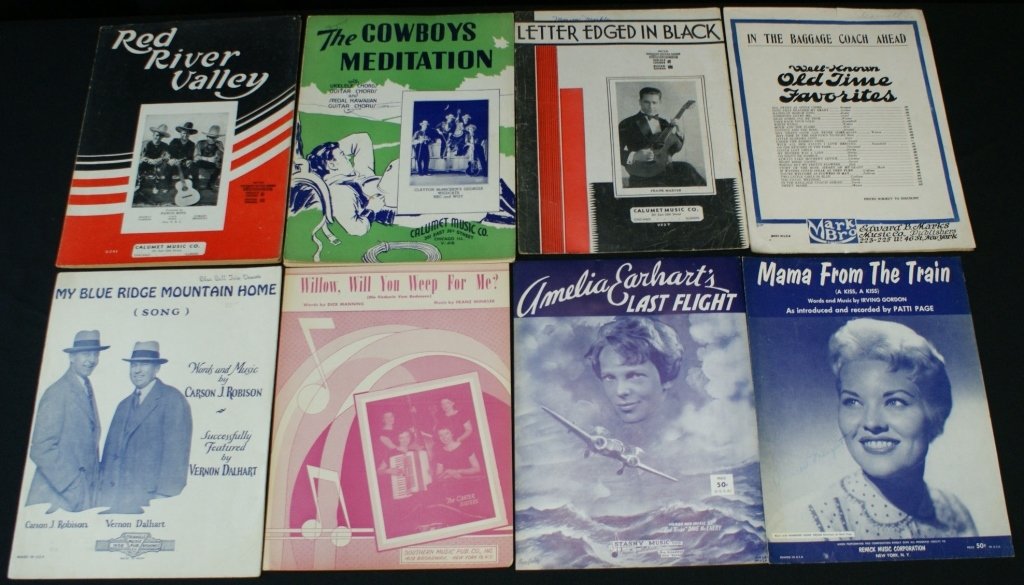 AMELIA EARHART, MAMMY, TRAIN VINTAGE SHEET MUSIC: Twenty pieces of vintage sheet music.