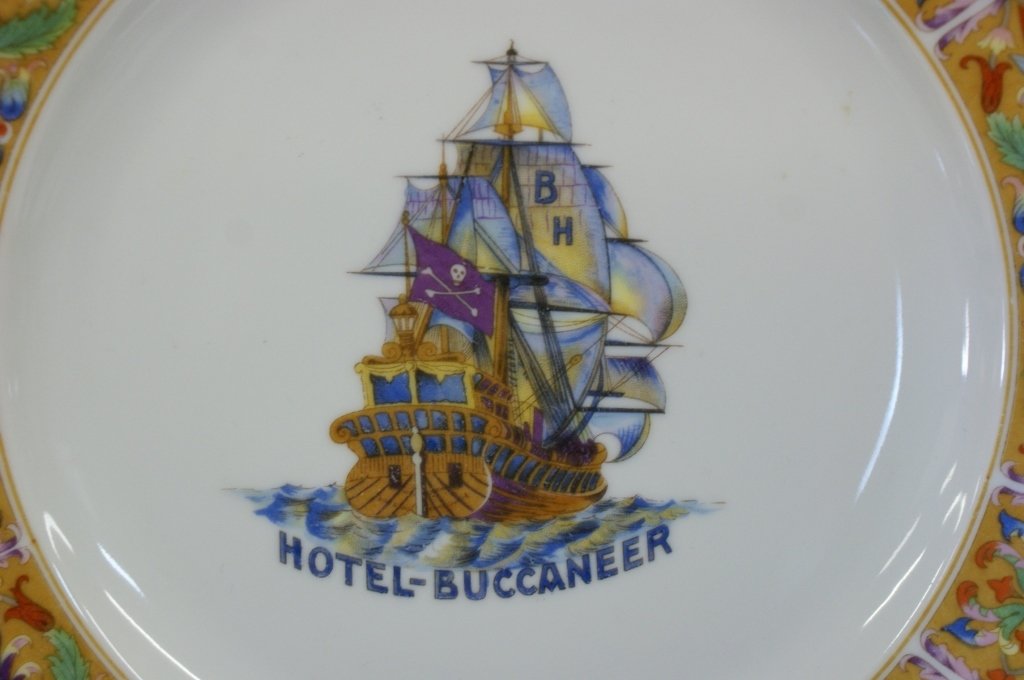 COLLECTION OF VINTAGE HOTEL CHINA: Large group ranging in size from 6 inches in diameter, up to 10.75 inches in diameter.
