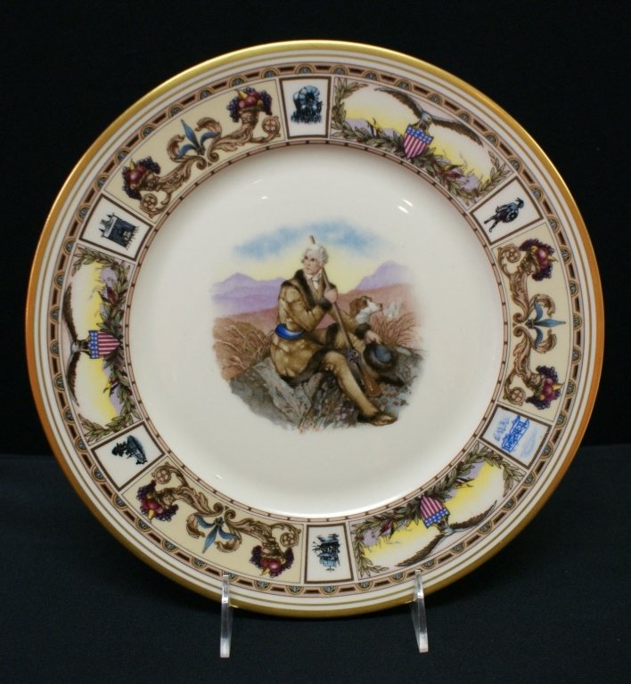 SEVEN VINTAGE ADVERTISING DINNER PLATES: A collection of vintage restaurant and hotel dining plates. Group each measuring approximately 11 inches in diameter.