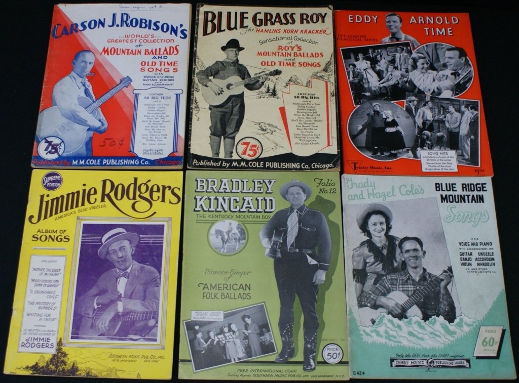 EARLY COUNTRY WESTERN HILLBILLY MUSIC FOLIOS: Sixteen vintage music folios.