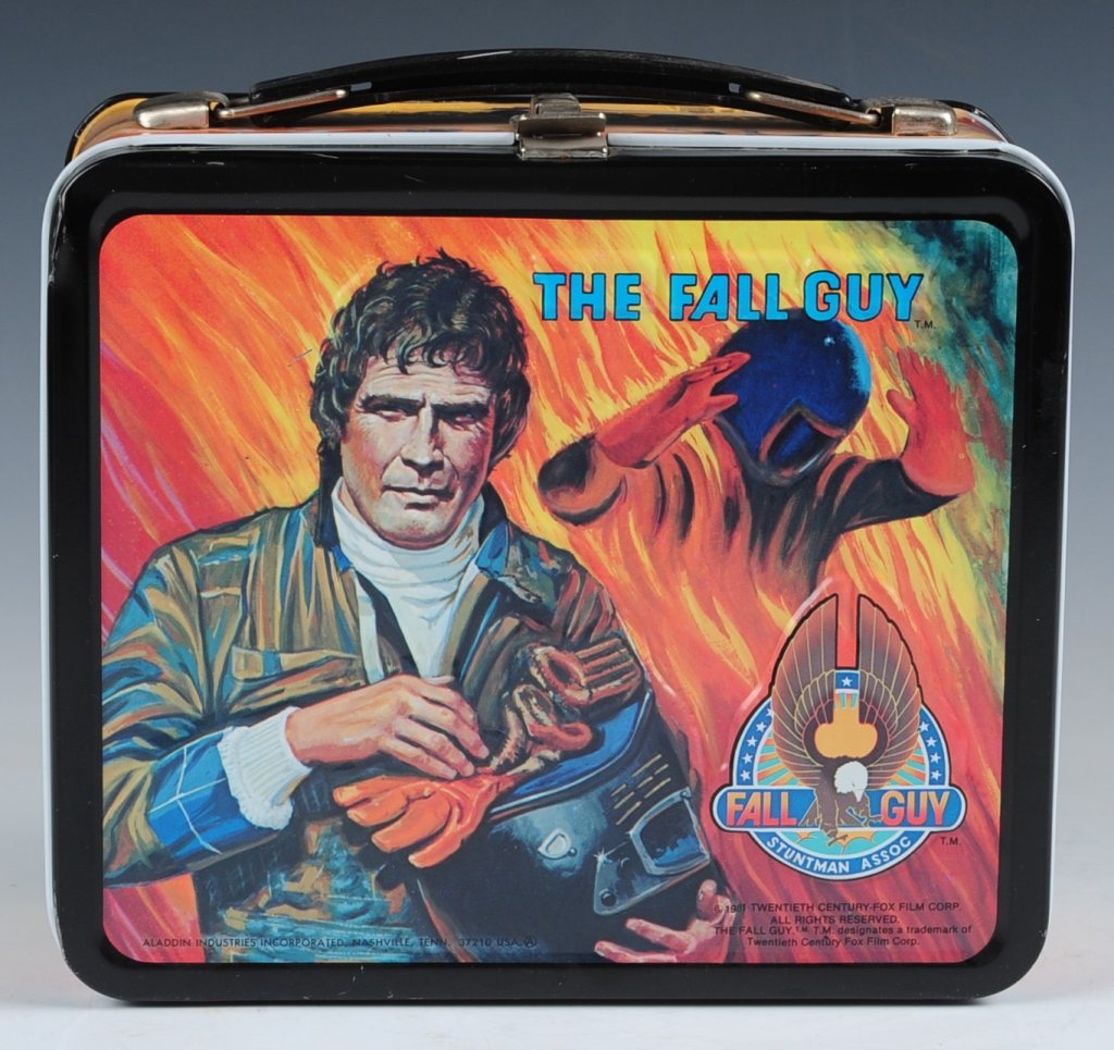 1981 THE FALL GUY LUNCH BOX: Includes matching plastic thermos.