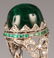 AN ART DECO CABOCHON EMERALD AND DIAMOND PLATINUM RING - 3