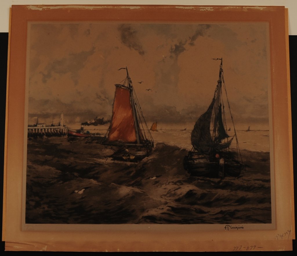 FERDINAND-JEAN LUIGINI (1870-1943) PENCIL SIGNED COLOR: Pencil signed lower right margin, blind stamp lower left. Sight size measures 19.5 x 23 inches with an overall framed measurement of 32 x 34.5 inches. ?We are happy to offer in-house shipping for all 