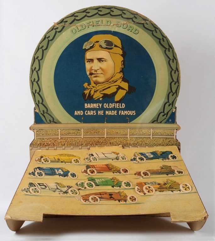 BARNEY OLDFIELD CORD TIRES ADVERTISING DISPLAY C.1920