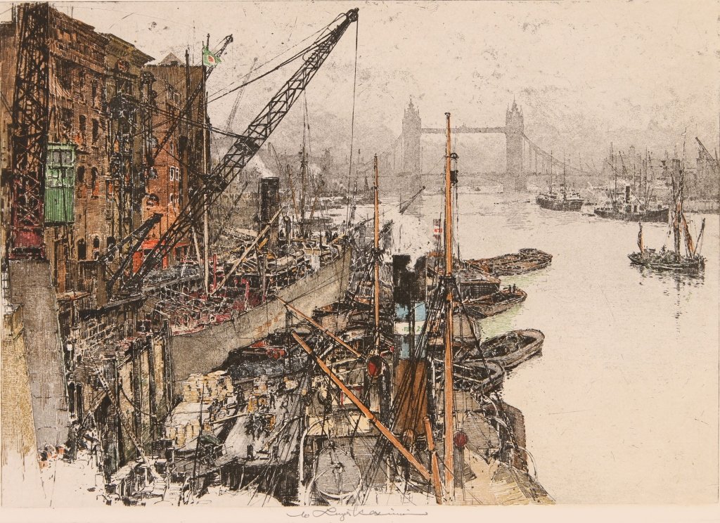 LUIGI KASIMIR (1881-1962) ESTATE SIGNED LITHOGRAPH: Image size measures 12 x 17.25 inches, including frame measures 27 x 31.75 inches. We are happy to offer in-house shipping for all but very large or very fragile items. Some international orders may n