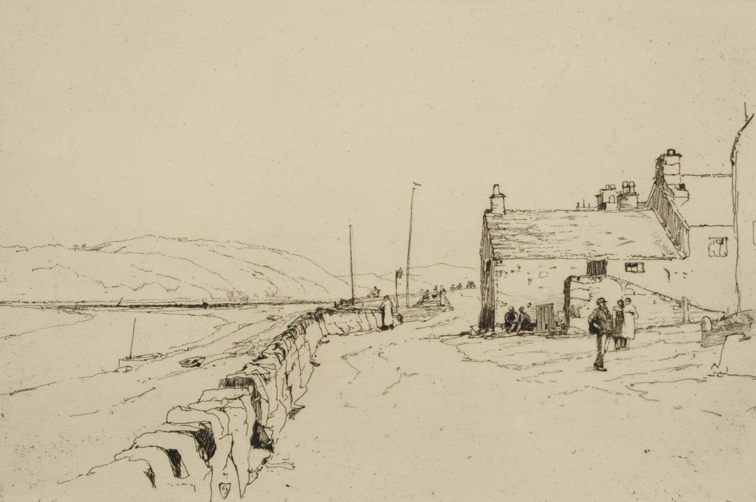 FRANK SHORT (1857-1945) PENCIL SIGNED ETCHING: Signed lower right, plate measures 6 x 9, sheet measures 9 x 12.75 inches. Provenance: The Estate of Kansas Artist David Melby. We are happy to offer in-house shipping for all but very large or very f