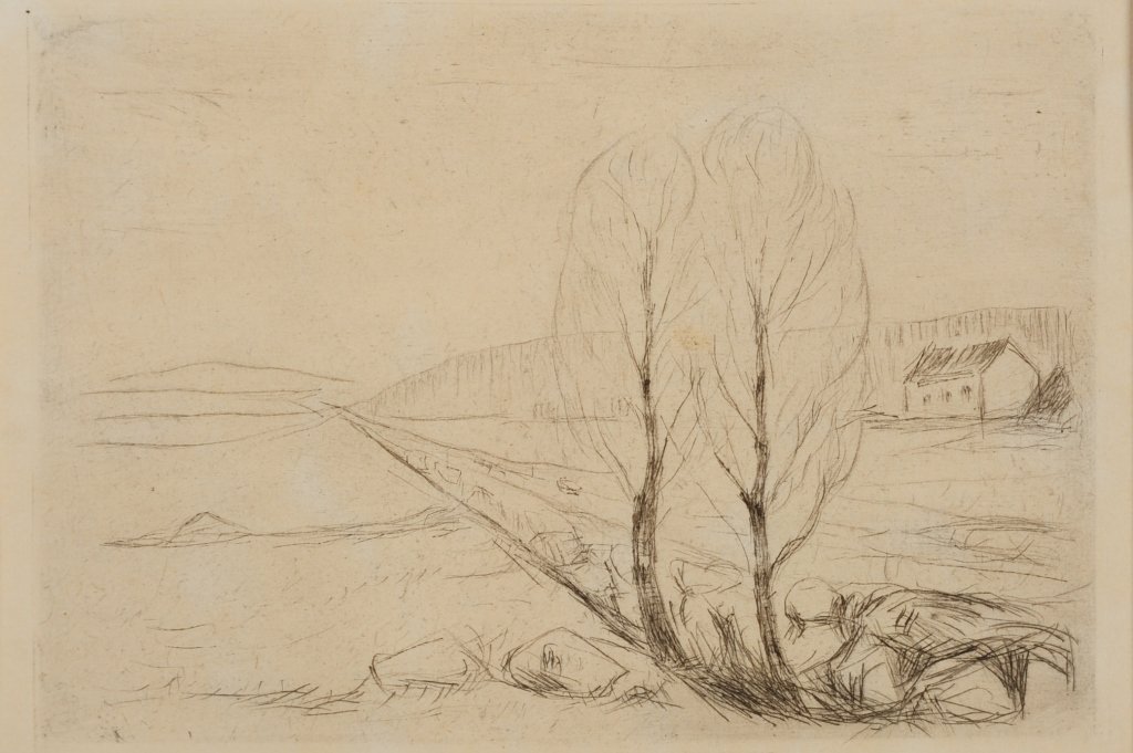 EDVARD MUNCH (1863-1944) ETCHING: An unsigned book plate from die Kunstdes Radierens, ein Handbuch von Herm Struck (Schiefler 268, Willoch 123' Not signed in the plate or otherwise. The full sheet measures 7 x 9 inches with an image s