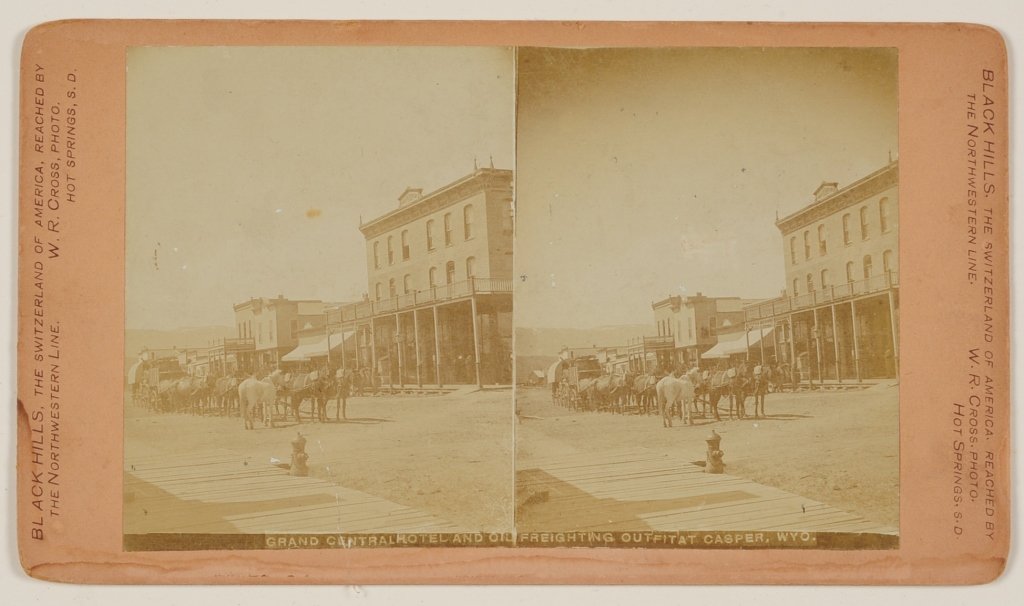 LARGE LOT OF 140 REAL PHOTO STEREO VIEW CARDS: Subjects include early double-sided Casper, Wyoming of 1883, Paola, Kansas, several black subjects, Halloween party and other comedy scenes, views. Provenance: The Estate of Kansas Artist David Melby.