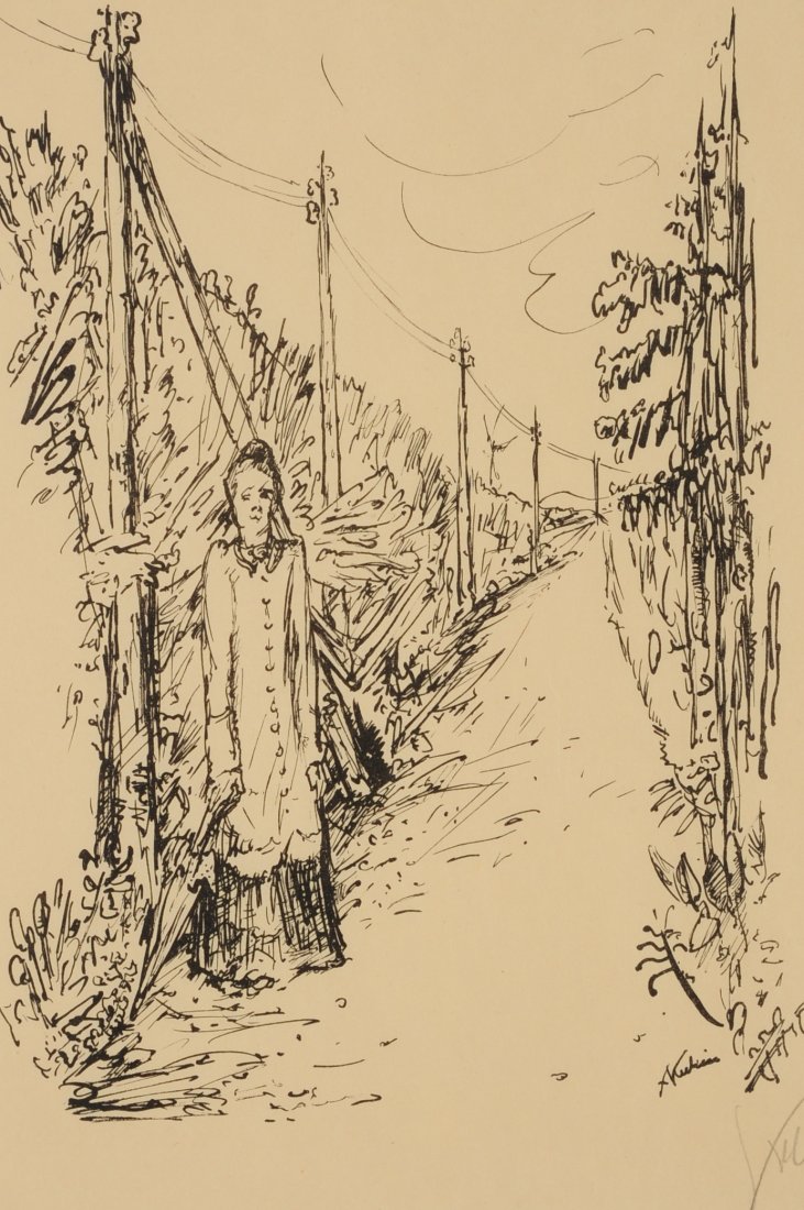 ALFRED KUBIN (1877-1959) LITHOGRAPHS: Including eagle in flight with human, edition 50/100 and size of 11.5 x 8.5, along with 'Halluzinationen' lithograph on Japan paper, size of 12 x 10 inches.