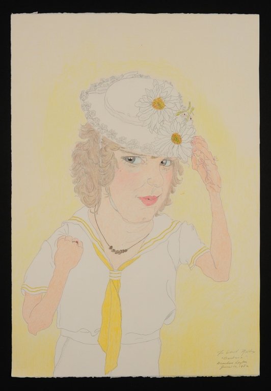 ELIZABETH (GRANDMA) LAYTON (1909-1993) GRAPHITE AND: Signed lower right, dedicated 'For David Melby', titled Barbara and dated June 10, 1982, unframed, sheet measures 22.5 x 15.25 inches. The following information was provided by Don Lambert who discove