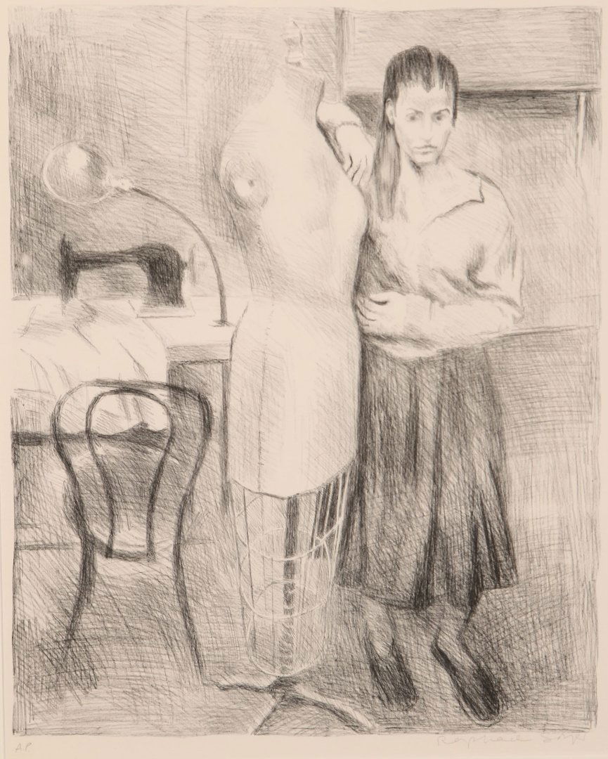 RAPHAEL SOYER (1899-1987) PENCIL SIGNED LITHOGRAPH: Signed lower right, artist's proof lower left, AP edition of 25, larger edition 300, image measures 19.5 x 16, frame measures 31.5 x 27.5 inches.We are happy to offer in-house shipping for all but ver