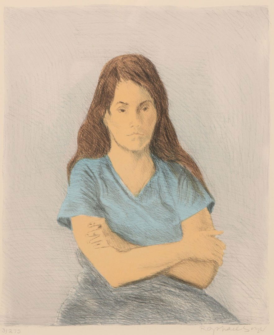 RAPHAEL SOYER (1899-1987) PENCIL SIGNED COLOR LITHO: Signed lower right, edition 3/275 lower left, image size 16.5 x 14, frame measures 32 x 29 inches.We are happy to offer in-house shipping for all but very large or very fragile items. Some internation