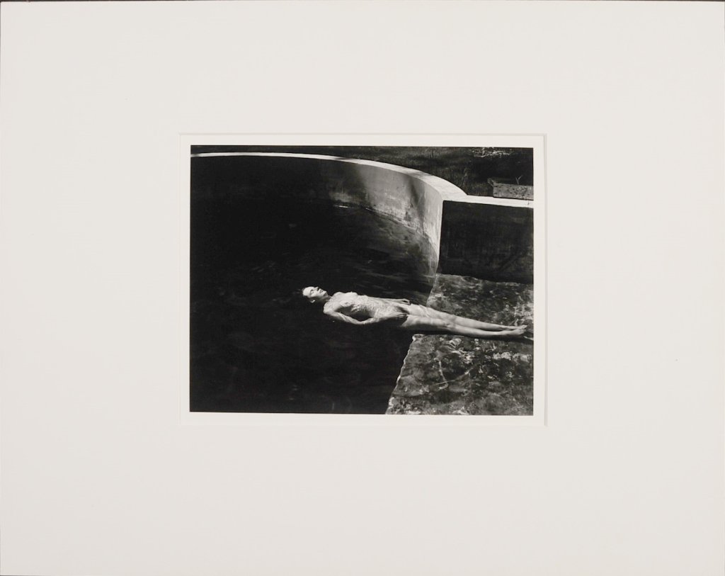 EDWARD & COLE WESTON: 'FLOATING NUDE' SILVER PRINT: Edward Weston (1886-1958) negative printed by Cole Weston (1919-2003), titled 'Nude Floating, 1939 in pencil verso on the mount (Charis), later printing, Edward Weston stamp and Cole Weston signature