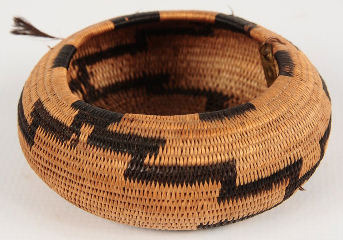 A MINIATURE POMO FEATHERED BASKET (1 of 9)