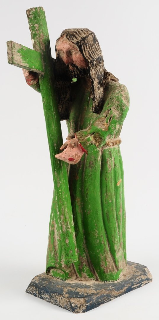 20TH C. AMERICAN FOLK ART CARVED PAINTED FIGURE JESUS (1 of 10)