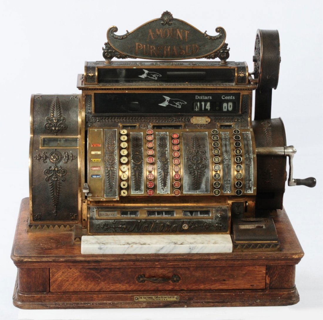 500 SERIES NATIONAL CASH REGISTER, ORIGINAL TOP SIGN