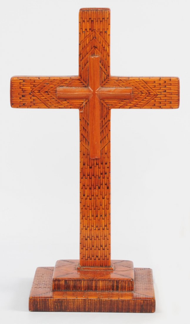 FOLK ART PRISON ART WOOD MATCH STICK CROSS (1 of 7)