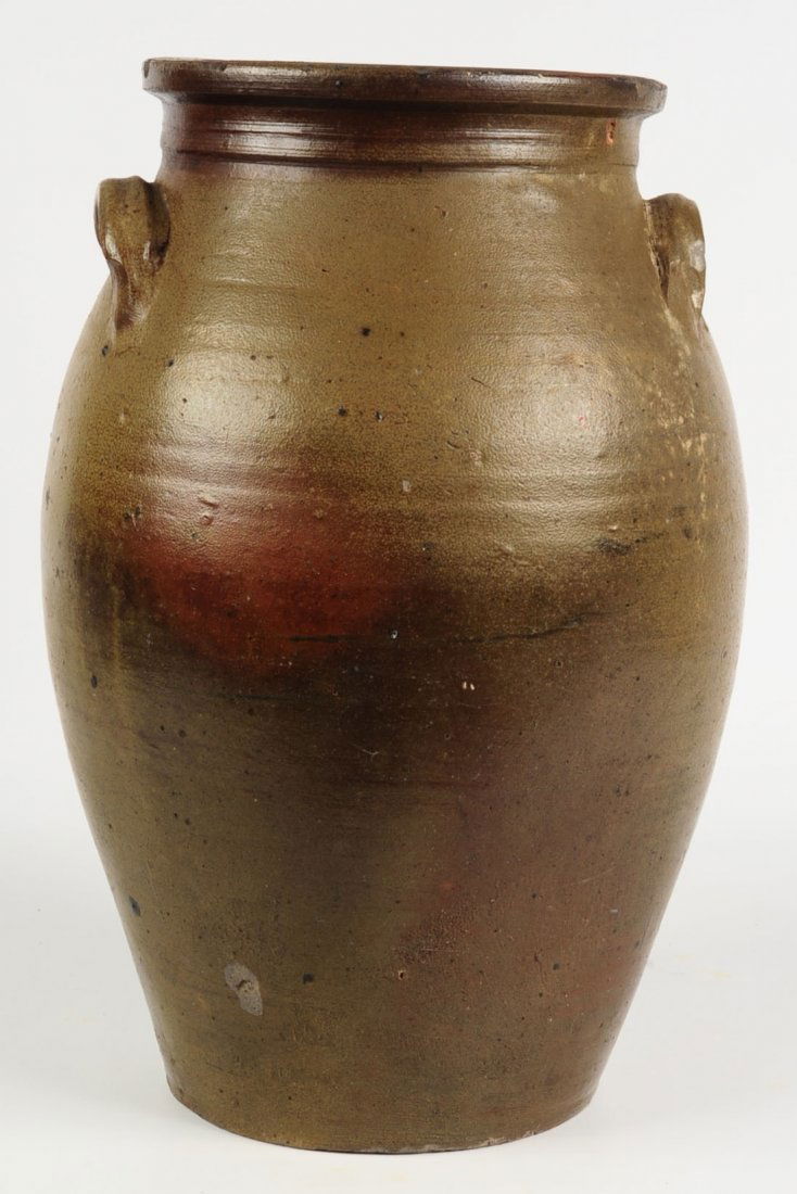 19TH C. AMERICAN OVOID STONEWARE STORAGE CROCK (1 of 10)