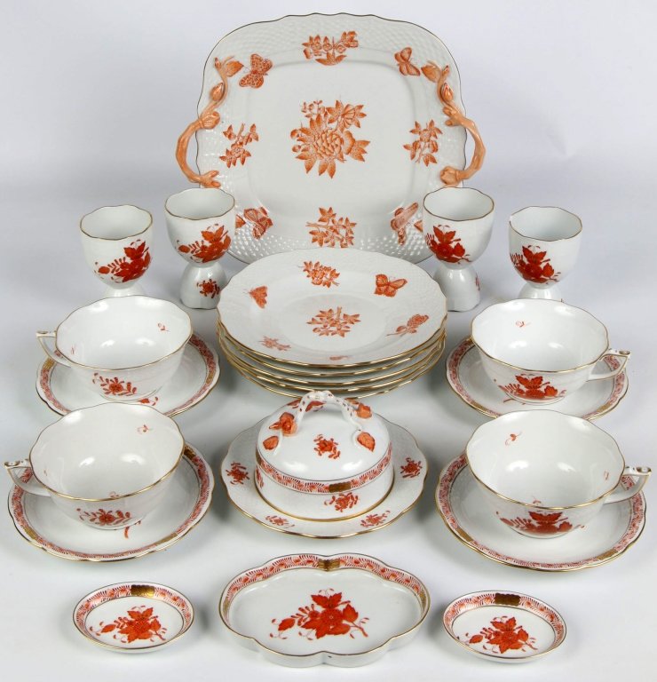HEREND CHINESE BOUQUET PATTERN BREAKFAST SET (1 of 10)