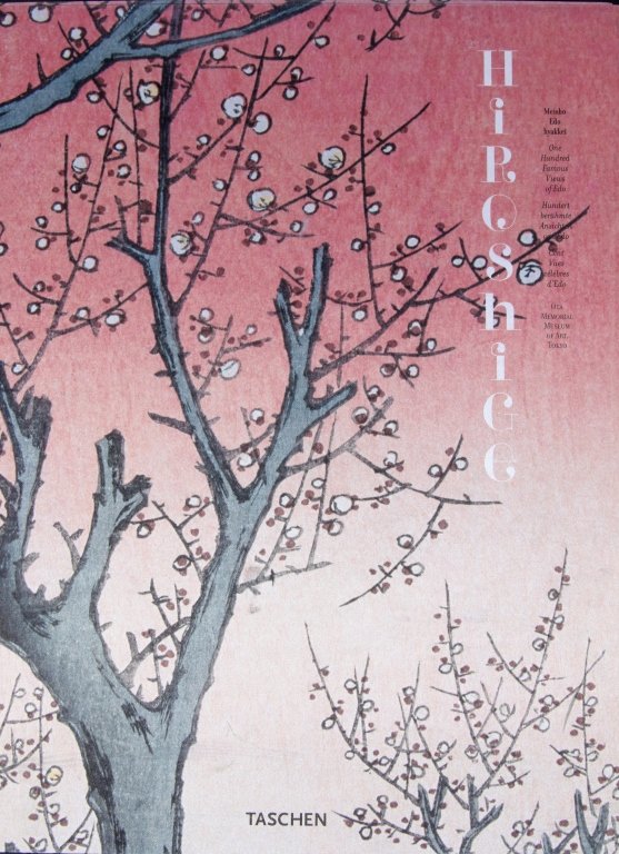 HIROSCHIGE, MEISHO EDO HYAKKEI, 100 VIEWS OF EDO,: Published by Taschen, 2012, folio, softcover in clamshell with illustrated boards and flaps, 294 pp. Utagawa Hiroshige (1797-1858) was one of the last great artists in the ukiyo-e tradition. We are ha