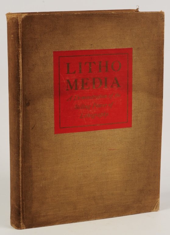 LITHOMEDIA: A DEMONSTRATION OF THE SELLING POWER,: Full title: 'Lithomedia: A Demonstration of the Selling Power of Lithography,' published by Litho-Media, Inc., 1939, New York, folio, cloth hardcover, 205 pp. We are happy to offer in-house shipping f