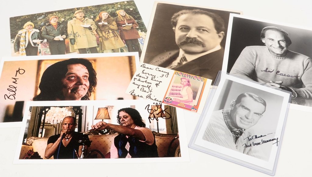 COLLECTOR'S LOT OF CELEBRITY SIGNED PHOTOS: Includes Bill Murray in Zombieland, Fred MacMurray, Vera Miles, Carl S. Muscarello, Sid Caesar, one signed by Bing Crosby and family, and Pierre Monteux (conductor). We are happy to offer in-house shi