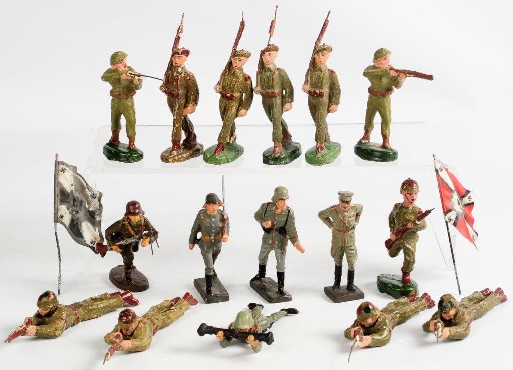55 ELASTOLIN AN DLINEOL GERMAN & BRITISH TOY SOLDIERS (1 of 6)