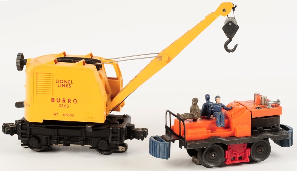 LIONEL POSTWAR GANG CAR AND BURRO CRANE (1 of 10)
