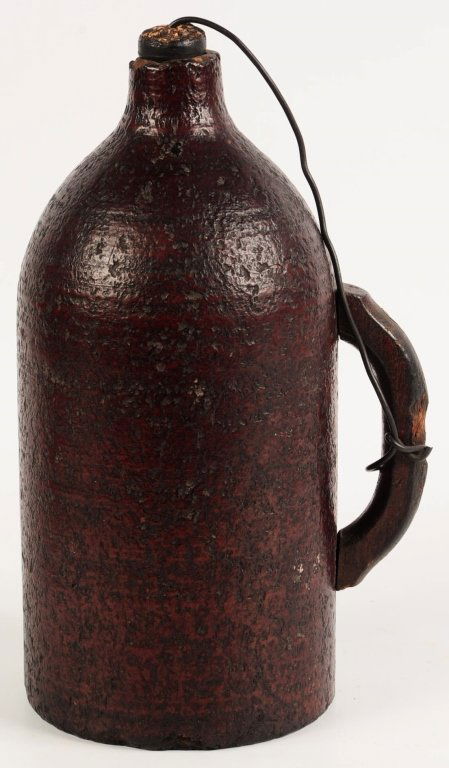 ANTIQUE CORK JUG WITH WOOD HANDLE (1 of 10)